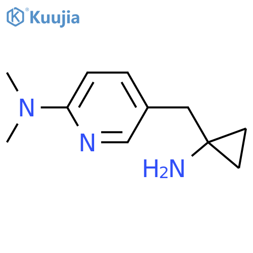 5-(1-aminocyclopropyl)methyl-N,N-dimethylpyridin-2-amine structure