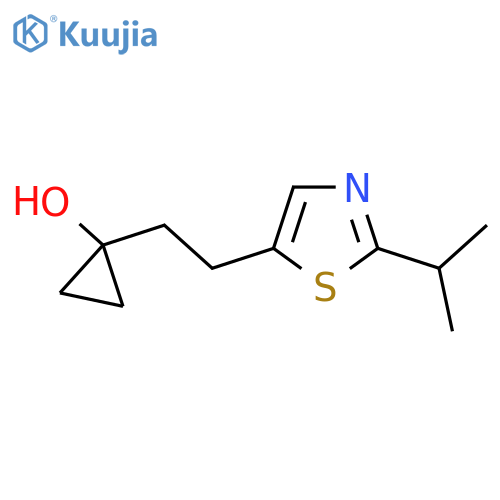 1-{2-2-(propan-2-yl)-1,3-thiazol-5-ylethyl}cyclopropan-1-ol structure