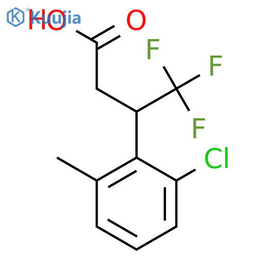 3-(2-chloro-6-methylphenyl)-4,4,4-trifluorobutanoic acid structure