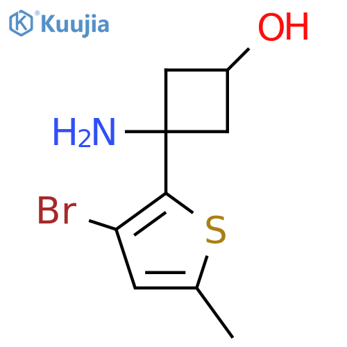 3-amino-3-(3-bromo-5-methylthiophen-2-yl)cyclobutan-1-ol structure