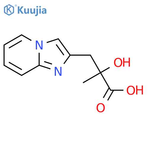 2-hydroxy-3-{imidazo1,2-apyridin-2-yl}-2-methylpropanoic acid structure