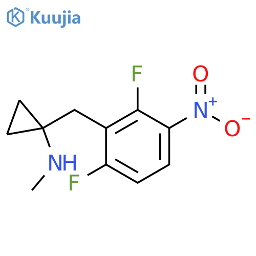 1-(2,6-difluoro-3-nitrophenyl)methyl-N-methylcyclopropan-1-amine structure
