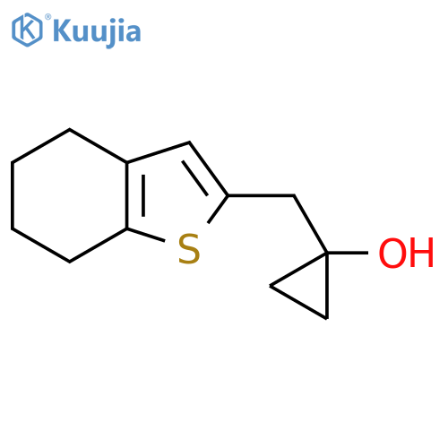 1-(4,5,6,7-tetrahydro-1-benzothiophen-2-yl)methylcyclopropan-1-ol structure