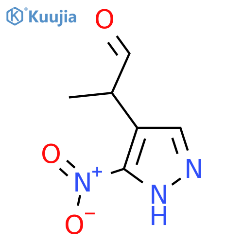 2-(3-nitro-1H-pyrazol-4-yl)propanal structure