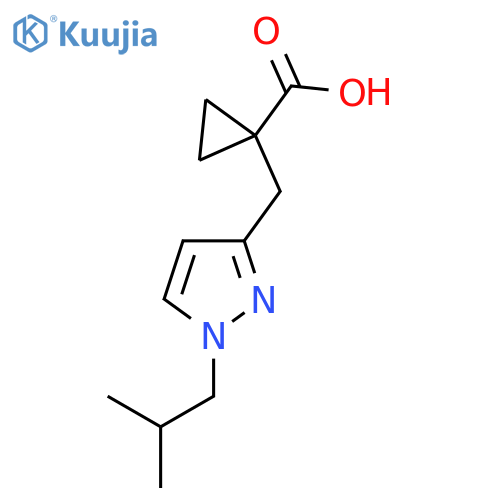 1-{1-(2-methylpropyl)-1H-pyrazol-3-ylmethyl}cyclopropane-1-carboxylic acid structure