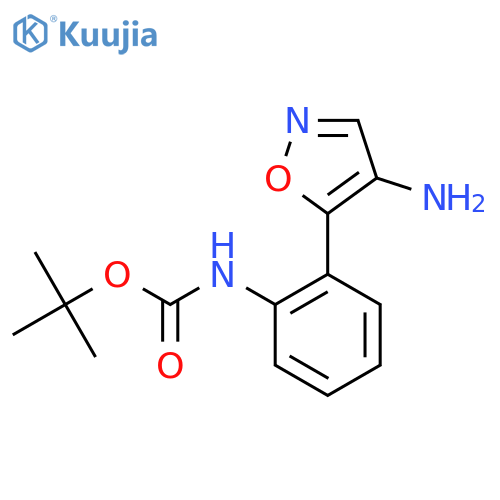 tert-butyl N-2-(4-amino-1,2-oxazol-5-yl)phenylcarbamate structure