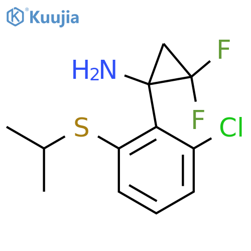 1-2-chloro-6-(propan-2-ylsulfanyl)phenyl-2,2-difluorocyclopropan-1-amine structure
