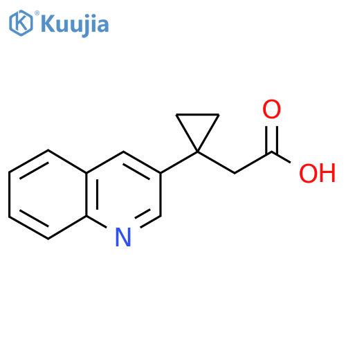 2-1-(quinolin-3-yl)cyclopropylacetic acid structure