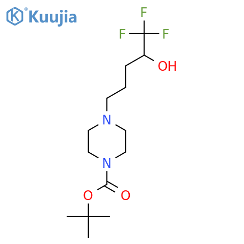 tert-butyl 4-(5,5,5-trifluoro-4-hydroxypentyl)piperazine-1-carboxylate structure