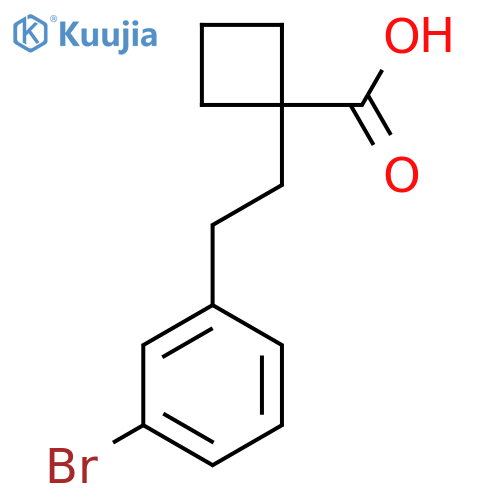 1-2-(3-bromophenyl)ethylcyclobutane-1-carboxylic acid structure