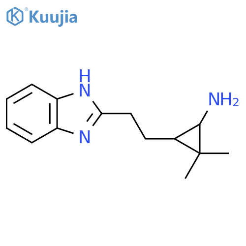 3-2-(1H-1,3-benzodiazol-2-yl)ethyl-2,2-dimethylcyclopropan-1-amine structure