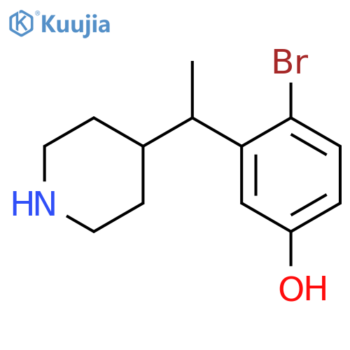4-bromo-3-1-(piperidin-4-yl)ethylphenol structure