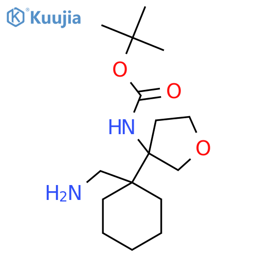 tert-butyl N-{3-1-(aminomethyl)cyclohexyloxolan-3-yl}carbamate structure