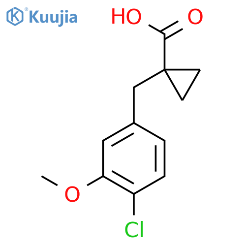 1-(4-chloro-3-methoxyphenyl)methylcyclopropane-1-carboxylic acid structure