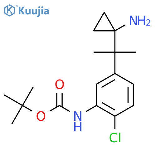 tert-butyl N-{5-2-(1-aminocyclopropyl)propan-2-yl-2-chlorophenyl}carbamate structure