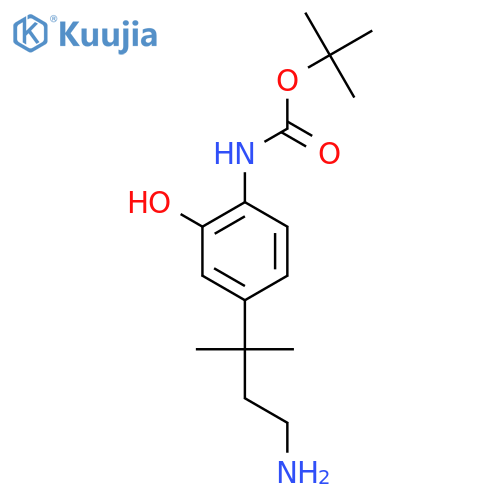 tert-butyl N-4-(4-amino-2-methylbutan-2-yl)-2-hydroxyphenylcarbamate structure