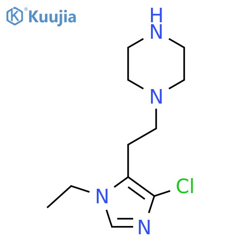 1-2-(4-chloro-1-ethyl-1H-imidazol-5-yl)ethylpiperazine structure