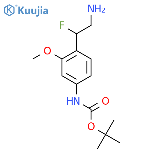 tert-butyl N-4-(2-amino-1-fluoroethyl)-3-methoxyphenylcarbamate structure