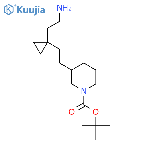 tert-butyl 3-{2-1-(2-aminoethyl)cyclopropylethyl}piperidine-1-carboxylate structure