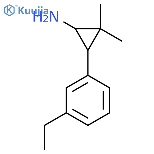 3-(3-ethylphenyl)-2,2-dimethylcyclopropan-1-amine structure
