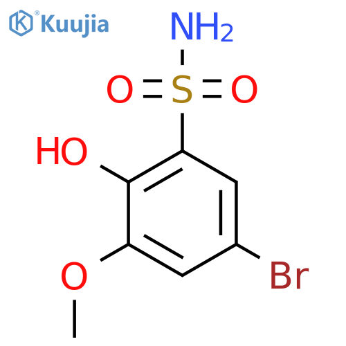 5-bromo-2-hydroxy-3-methoxybenzene-1-sulfonamide structure