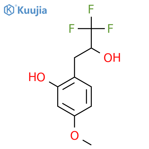 5-methoxy-2-(3,3,3-trifluoro-2-hydroxypropyl)phenol structure