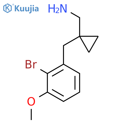 {1-(2-bromo-3-methoxyphenyl)methylcyclopropyl}methanamine structure