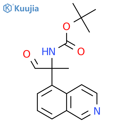 tert-butyl N-2-(isoquinolin-5-yl)-1-oxopropan-2-ylcarbamate structure