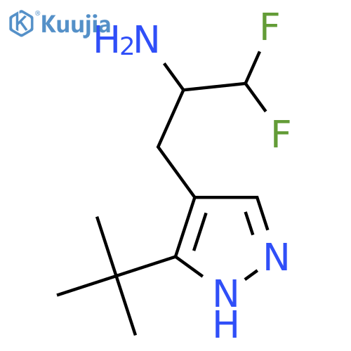 3-(3-tert-butyl-1H-pyrazol-4-yl)-1,1-difluoropropan-2-amine structure