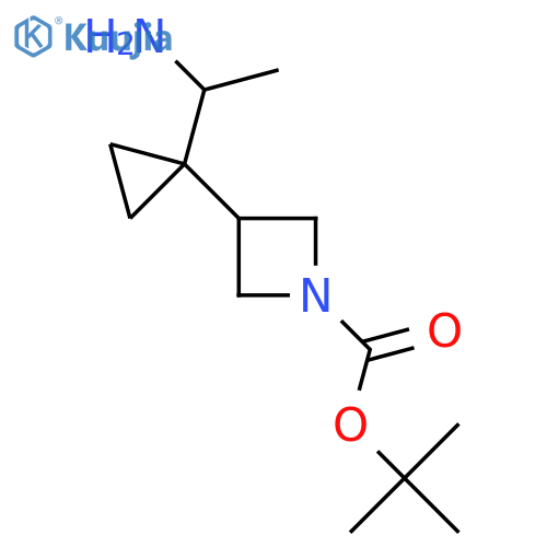 tert-butyl 3-1-(1-aminoethyl)cyclopropylazetidine-1-carboxylate structure