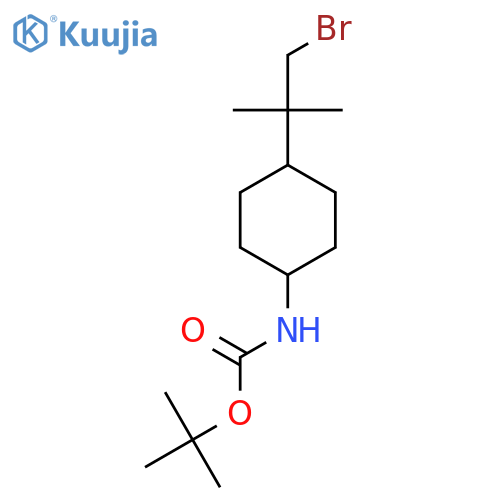 tert-butyl N-4-(1-bromo-2-methylpropan-2-yl)cyclohexylcarbamate structure