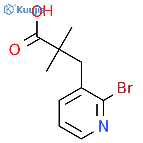 3-(2-bromopyridin-3-yl)-2,2-dimethylpropanoic acid structure