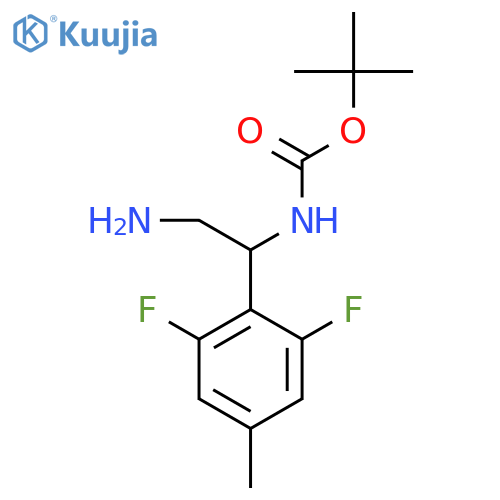 tert-butyl N-2-amino-1-(2,6-difluoro-4-methylphenyl)ethylcarbamate structure