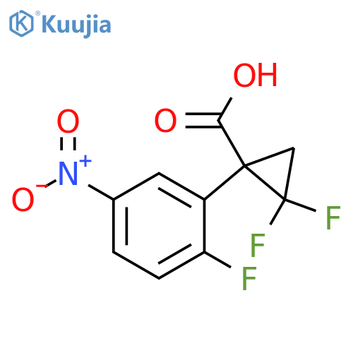2,2-difluoro-1-(2-fluoro-5-nitrophenyl)cyclopropane-1-carboxylic acid structure