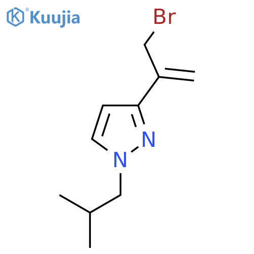 3-(3-bromoprop-1-en-2-yl)-1-(2-methylpropyl)-1H-pyrazole structure