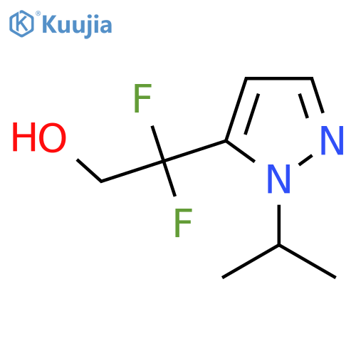 2,2-difluoro-2-1-(propan-2-yl)-1H-pyrazol-5-ylethan-1-ol structure