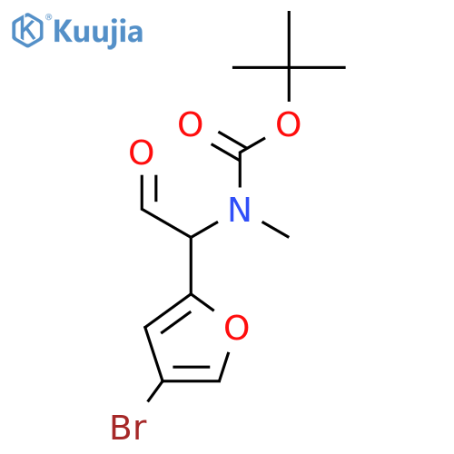 tert-butyl N-1-(4-bromofuran-2-yl)-2-oxoethyl-N-methylcarbamate structure
