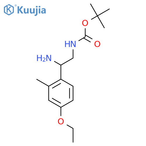 tert-butyl N-2-amino-2-(4-ethoxy-2-methylphenyl)ethylcarbamate structure