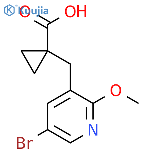 1-(5-bromo-2-methoxypyridin-3-yl)methylcyclopropane-1-carboxylic acid structure