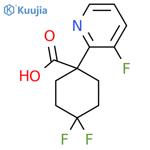 4,4-difluoro-1-(3-fluoropyridin-2-yl)cyclohexane-1-carboxylic acid structure