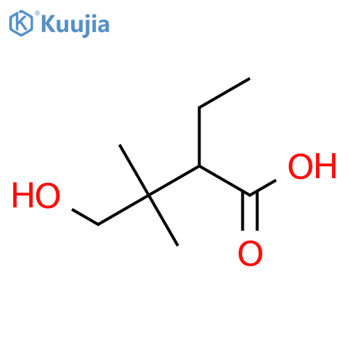 2-ethyl-4-hydroxy-3,3-dimethylbutanoic acid structure