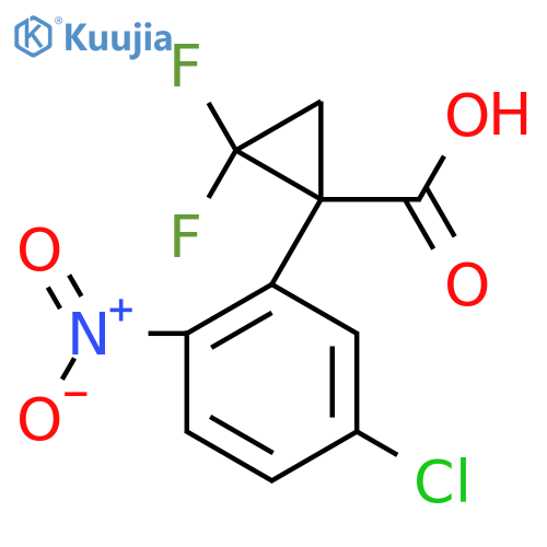 1-(5-chloro-2-nitrophenyl)-2,2-difluorocyclopropane-1-carboxylic acid structure