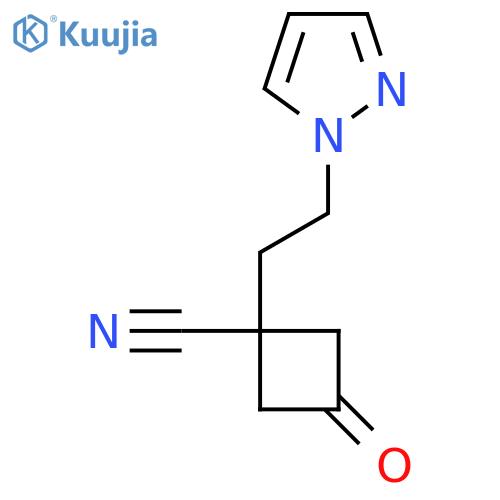 3-oxo-1-2-(1H-pyrazol-1-yl)ethylcyclobutane-1-carbonitrile structure