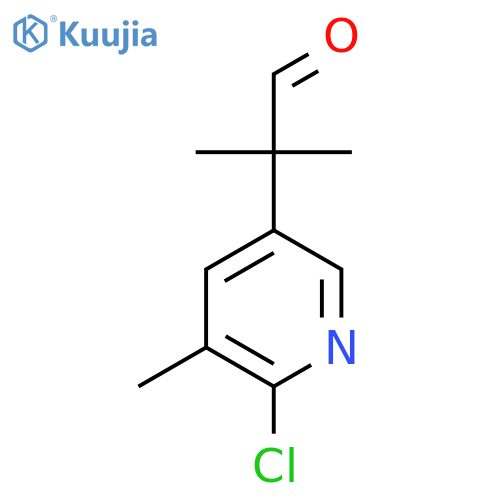 2-(6-chloro-5-methylpyridin-3-yl)-2-methylpropanal structure