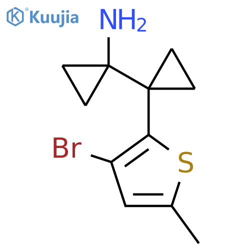 1-1-(3-bromo-5-methylthiophen-2-yl)cyclopropylcyclopropan-1-amine structure