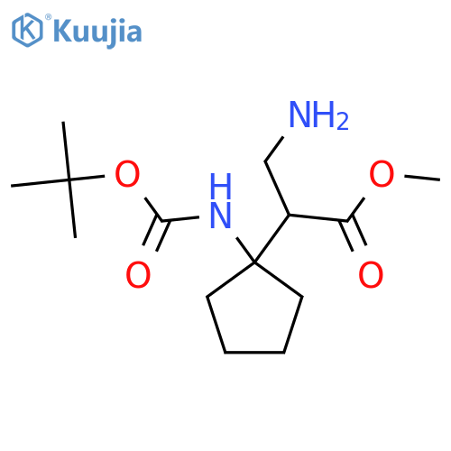 methyl 3-amino-2-(1-{(tert-butoxy)carbonylamino}cyclopentyl)propanoate structure