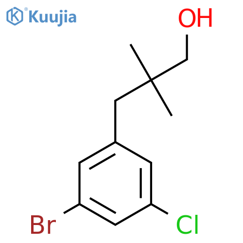 3-(3-bromo-5-chlorophenyl)-2,2-dimethylpropan-1-ol structure