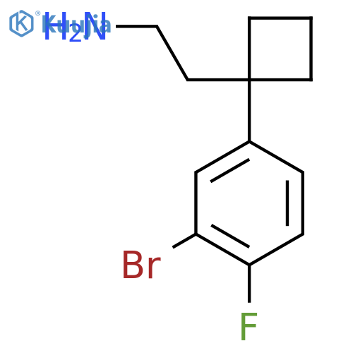 2-1-(3-bromo-4-fluorophenyl)cyclobutylethan-1-amine structure