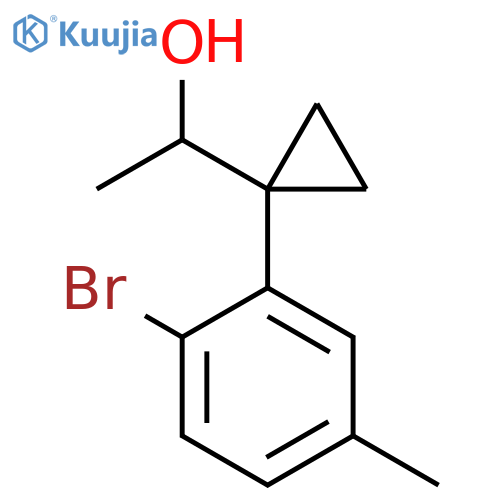 1-1-(2-bromo-5-methylphenyl)cyclopropylethan-1-ol structure