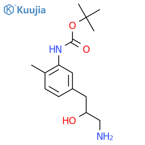 tert-butyl N-5-(3-amino-2-hydroxypropyl)-2-methylphenylcarbamate structure
